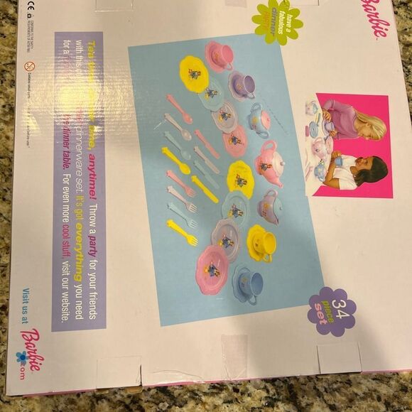 2002 vintage Barbie dinnerware play set NEW - Picture 7 of 8